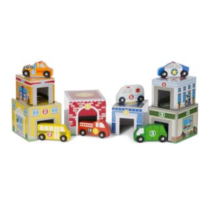 Дървена игра за сортиране със сгради и превозни средства Melissa & Doug 13576 1