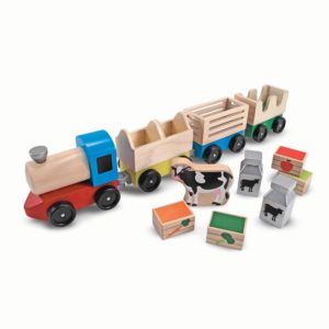 Детско дървено влакче с аксесоари Ферма Melissa & Doug 14545 (1)