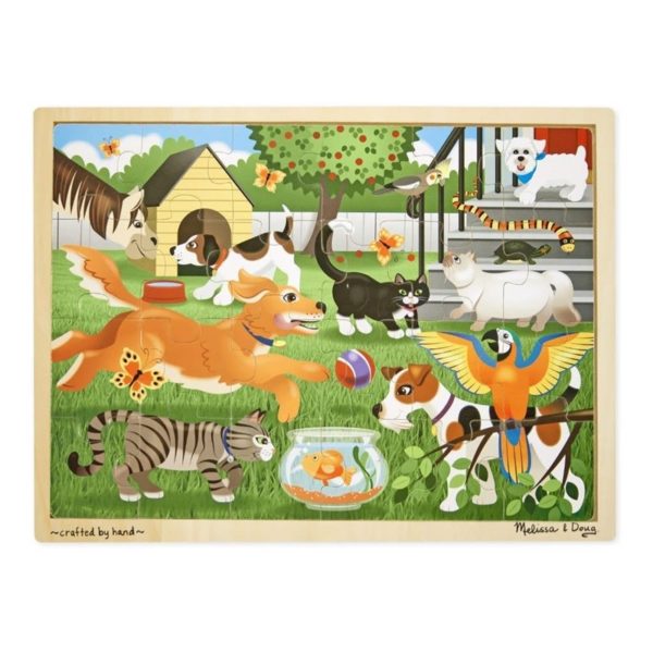 Дървен пъзел в рамка Домашни любимци 24 части Melissa & Doug 19059 (1)